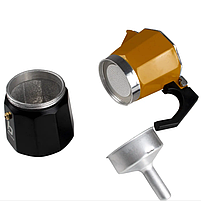 Гейзерна Кавоварка для кемпінгу Bo-Camp Hudson 6-cups Yellow/Black (2200522) Туристична Кавоварка-Гейзер, фото 3