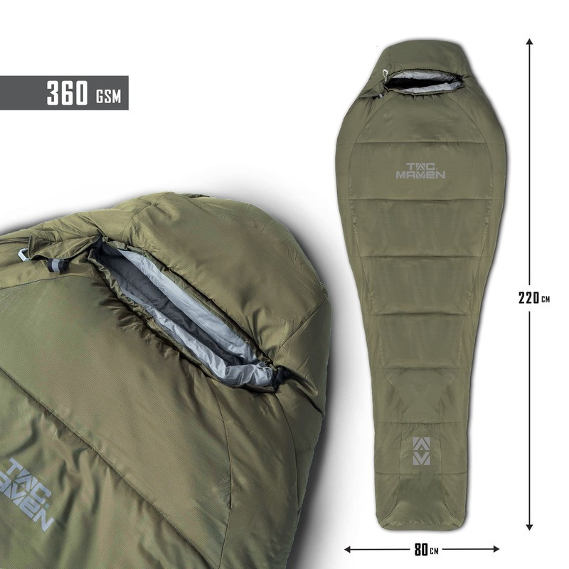 Утеплений спальник Tac Maven MUMMY SLEEPING BAG 360GR/M² D19003 RAL7013 (Олива)