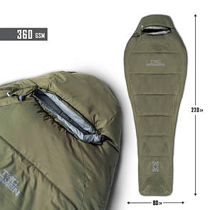 Утеплений спальник Tac Maven MUMMY SLEEPING BAG 360GR/M² D19003 RAL7013 (Олива)