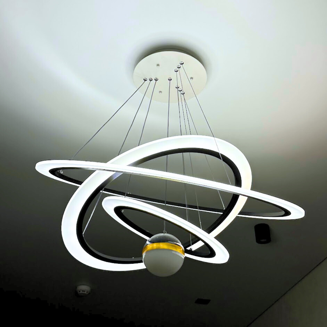 Люстра Кільця сатурна в дитячу кімнату 2328-800+600+400BK ☎+38967773110