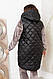 Жилетка жіноча довга тепла стьобана на синтепоні, батальна 50,52,54,56,58, фото 2