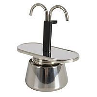 Гейзерна Кавоварка для кемпінгу Bo-Camp Stainless Steel 2-cups Silver (2200545) Туристична Кавоварка-Гейзер, фото 3