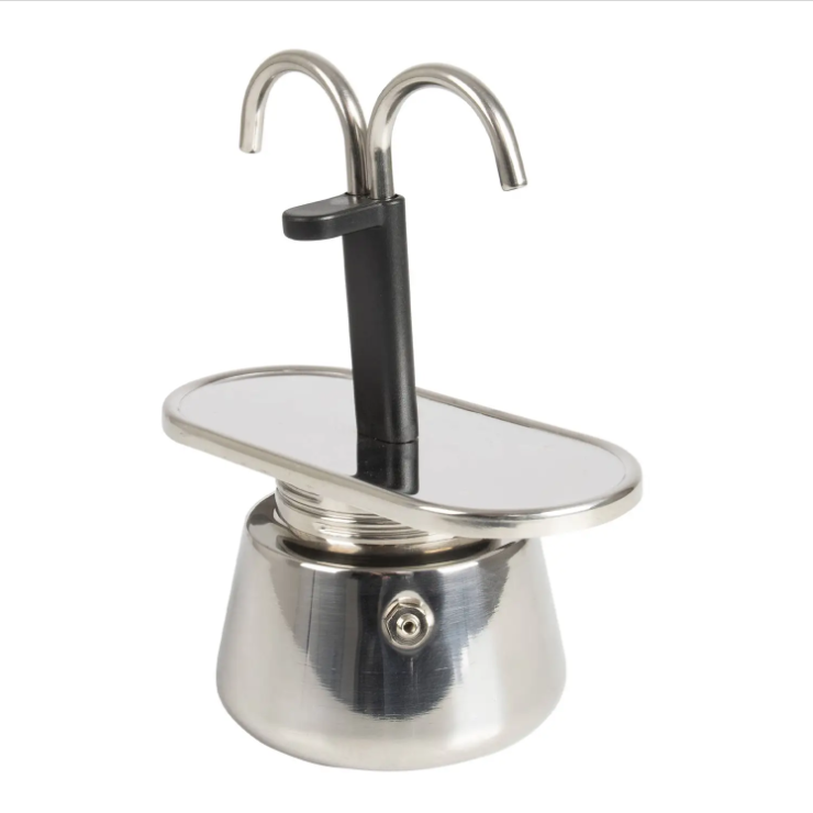 Гейзерна Кавоварка для кемпінгу Bo-Camp Stainless Steel 2-cups Silver (2200545) Туристична Кавоварка-Гейзер