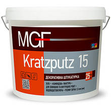 Штукатурка акрилова декоративна MGF Kratzputz 15 баранчик 1,5 мм 25 кг