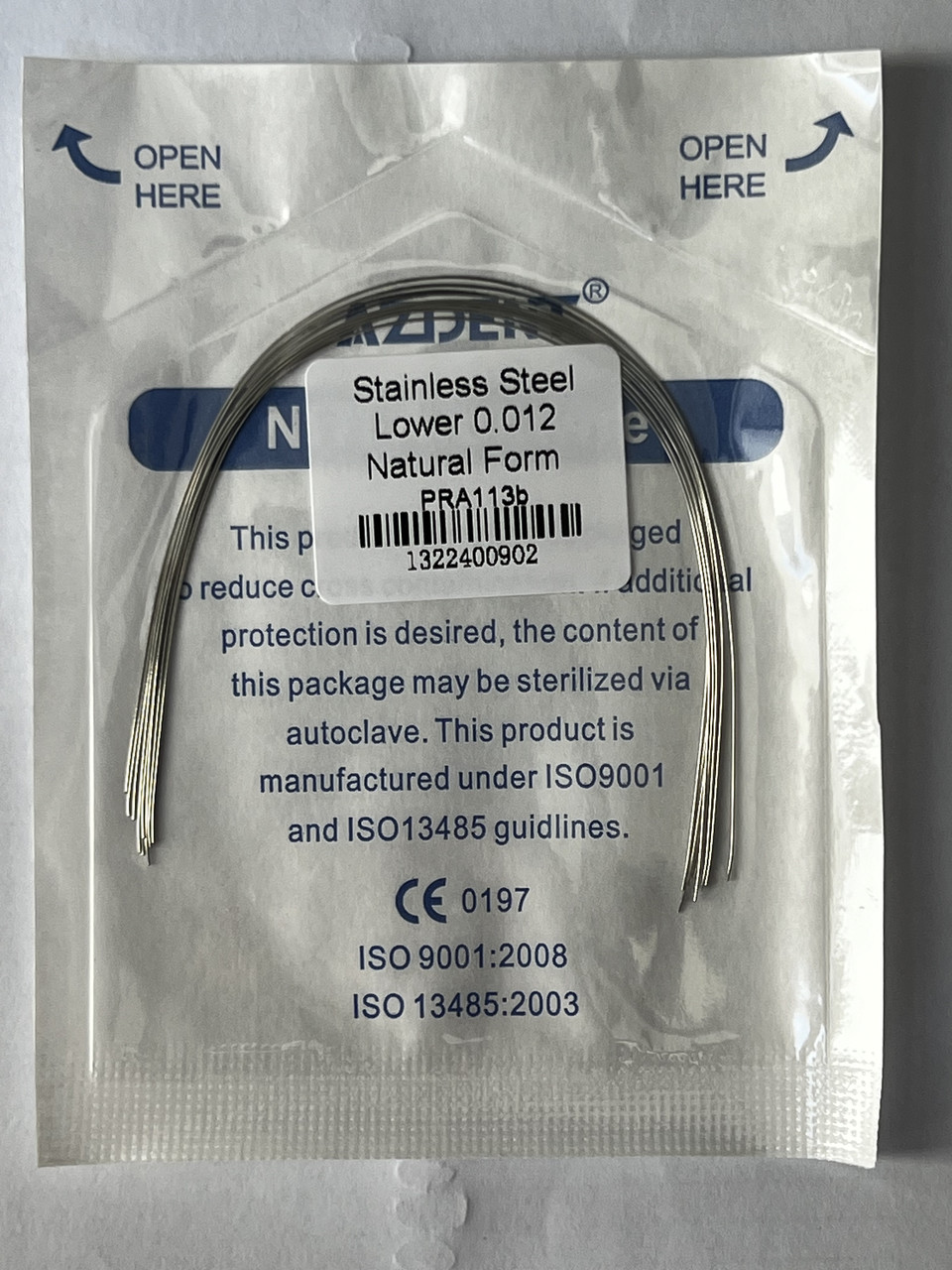 Дуги Azdent Stainless Steel (SS), 012, низ, 10шт/уп. Natural Form