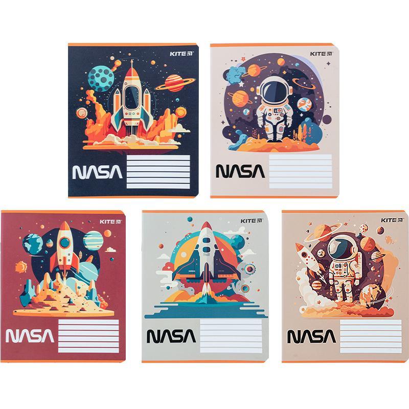 Набір шкільних зошитів 12 аркушів, клітинка, Kite Nasa (25 штук) ns24-232, фото 1
