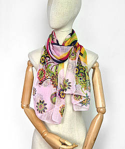 Шарф жіночий тонкий легкий весняний осінній Леона рожевий