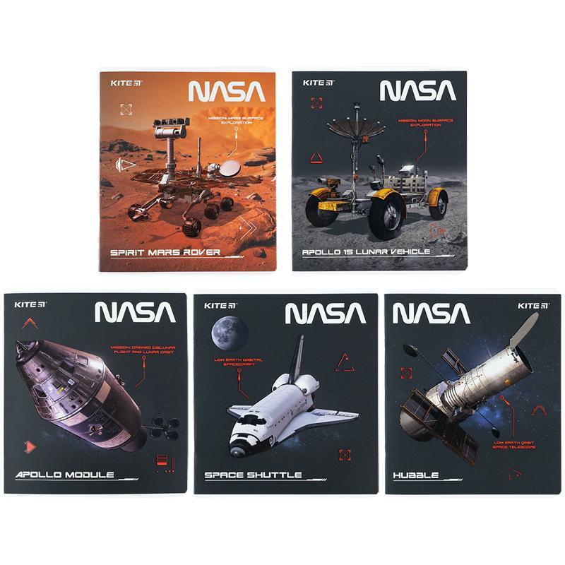 Набір шкільних зошитів 48 аркушів, клітинка, Kite Nasa (10 штук) ns24-259