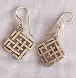 "Білобог" сережки на гачках з срібла 925-ої проби, фото 2