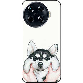 Бампер силіконовий Case для Tecno Spark 20 Pro Plus (KJ7) з малюнком Хаскі