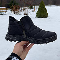 Зимові чоловічі болонові черевики на ліпучці, фото 4