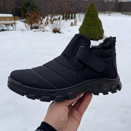Зимові чоловічі болонові черевики на ліпучці, фото 1