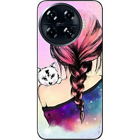 Силіконовий чохол Case для Tecno Spark 20 Pro Plus (KJ7) з картинкою Котик на плечі