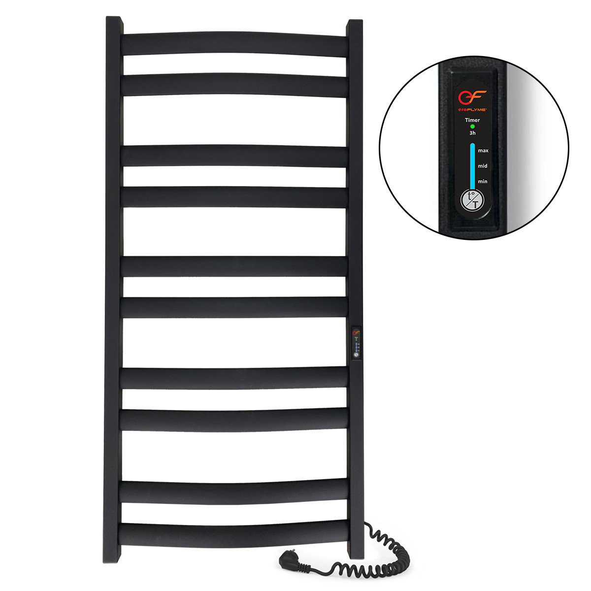 Рушникосушка чорна EF Atlant 1100 R, фото 1