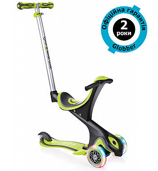 Самокат Globber Go Up Comfort Lights 5in1 Lime Green (салатовий)