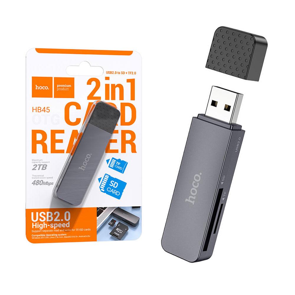 Кард рідер Hoco HB45 2в1 Spirit (USB 2.0), фото 1