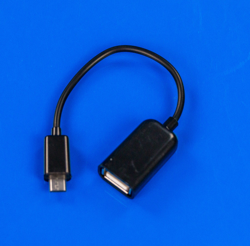 USB 2.0 AF to Micro 5P OTG 0.16m Кабель для мобільного телефона (Чорний)