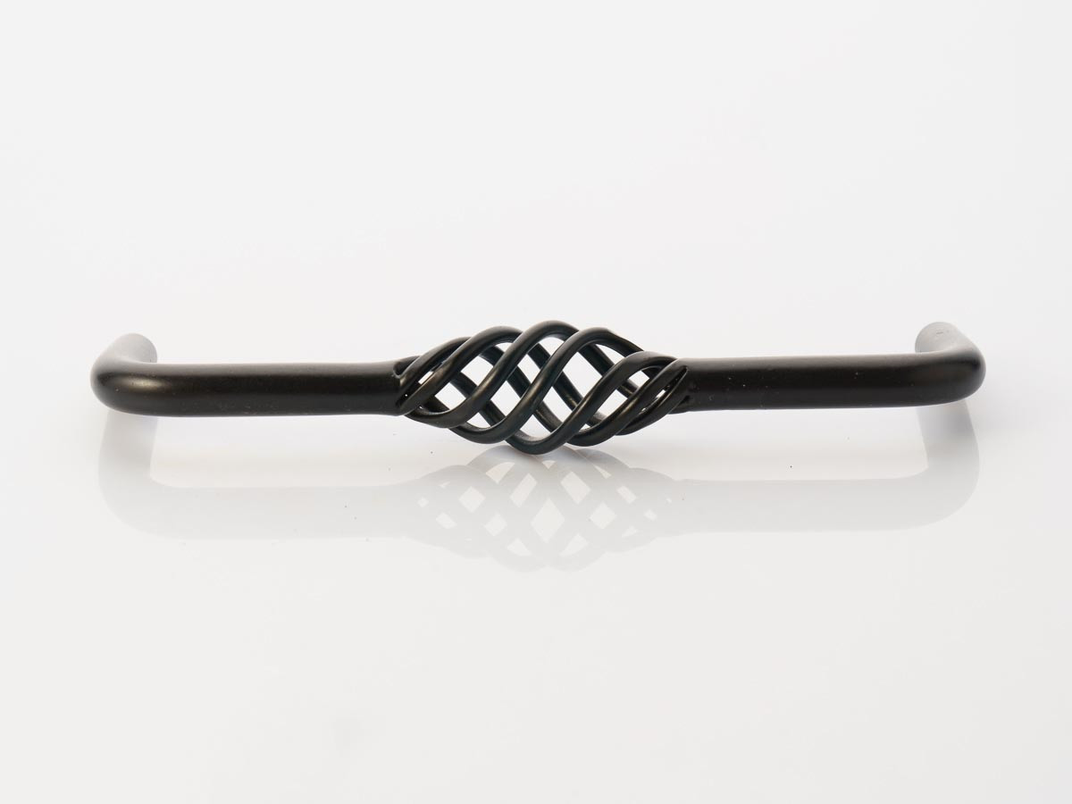 Ручки меблеві ковані. Колір чорний. 128мм, фото 1