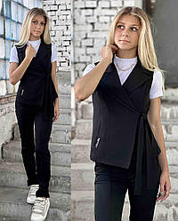 Шкільний брючний костюм для дівчаток жилет і штани, р-ри на зріст 128-155