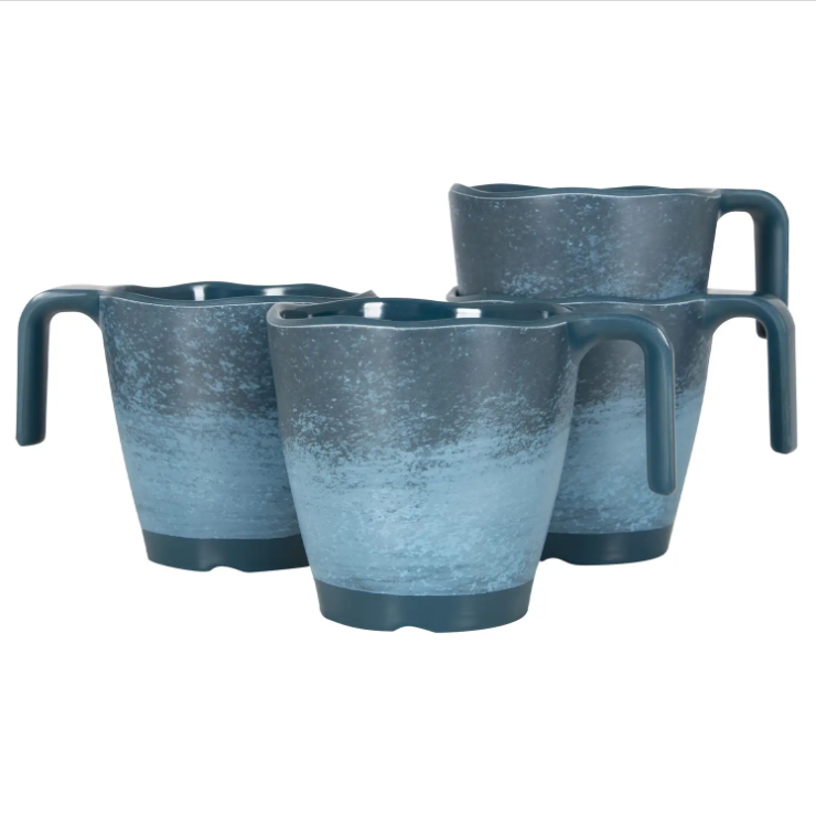 Набір Чашок Gimex Mug Stone 4 Pieces 4 Person Dark Blue (6917120) Туристичний Посуд