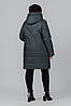 Тепла жіноча подовжена куртка пальто великих розмірів на осінь-зиму, єврозима, утеплювач тінсулейт, фото 3