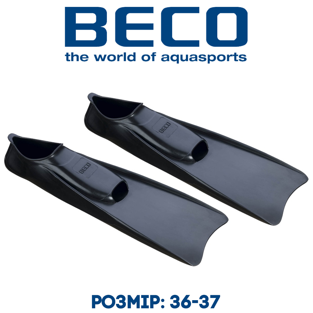 Ласти для плавання із закритою п'ятою ласти для басейну тренувальні BECO 9910 0 чорні размер 36-37