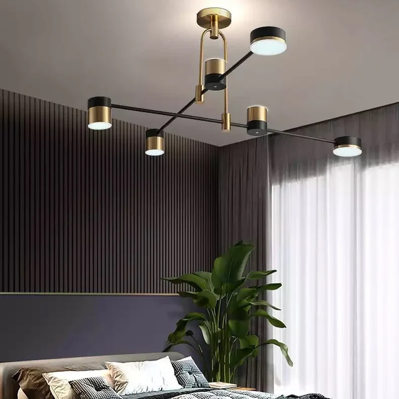 Чорно-золота світлодіодна Led-люстра до 18 м², 8125/6, фото 1