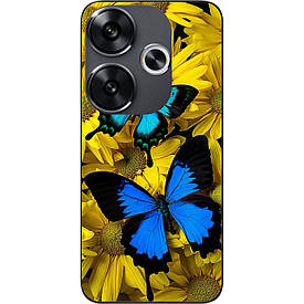 Силіконовий чохол Case для Xiaomi Poco F6 з картинкою Сині метелики