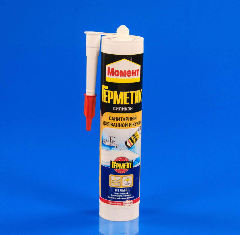 Силіконовий герметик ХімПроф санітарний білий 280 мл, фото 1