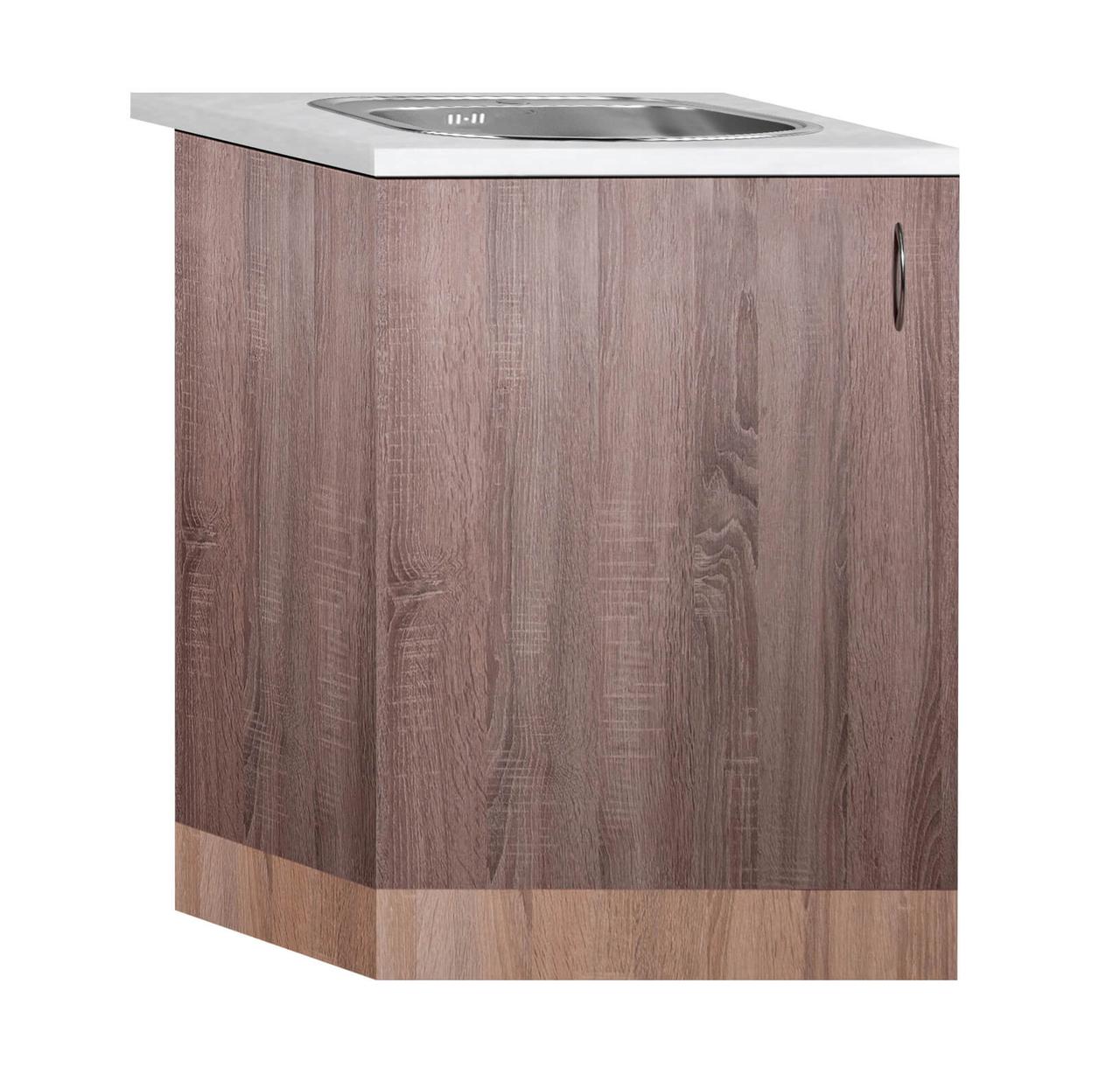 Тумба-мийка (однодверна) з врізною мийкою (квадрат декор) зі стільницею 1-ї категорії (складська програма), фото 1