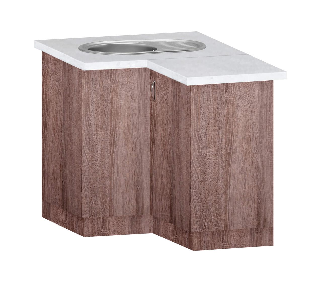 Тумба кутова кухонна No2 з врізною мийкою (овальна декор) зі стільницею 1-ї категорії (складська програма), фото 1