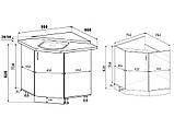 Тумба кутова кухонна No1 з врізною мийкою (квадрат декор) зі стільницею 1-ї категорії (складська програма), фото 2