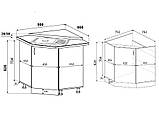Тумба кутова кухонна No1 з врізною мийкою (прямокутна сатин) зі стільницею 1-ї категорії (складська, фото 2