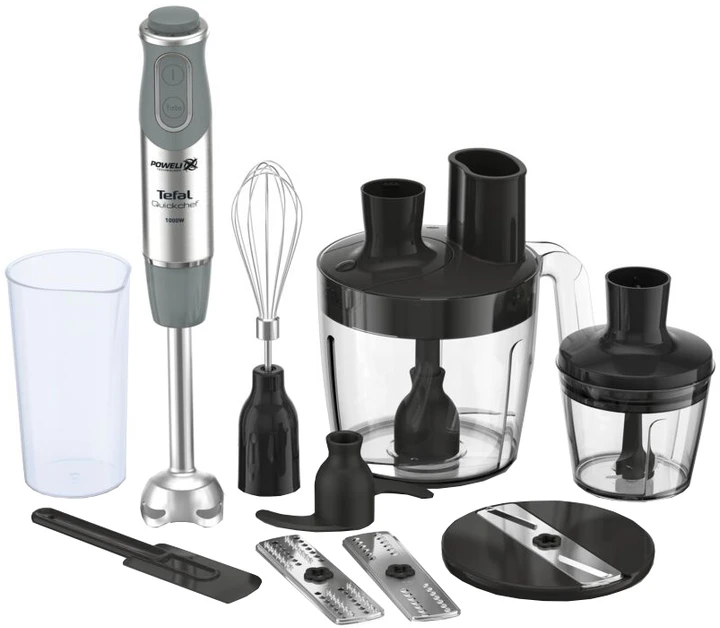Блендер 8в1 Tefal HB65LD38 (1000 Вт, чаша фуд-процесор, подрібнювач, стакан, слайсер, тертка 2шт)