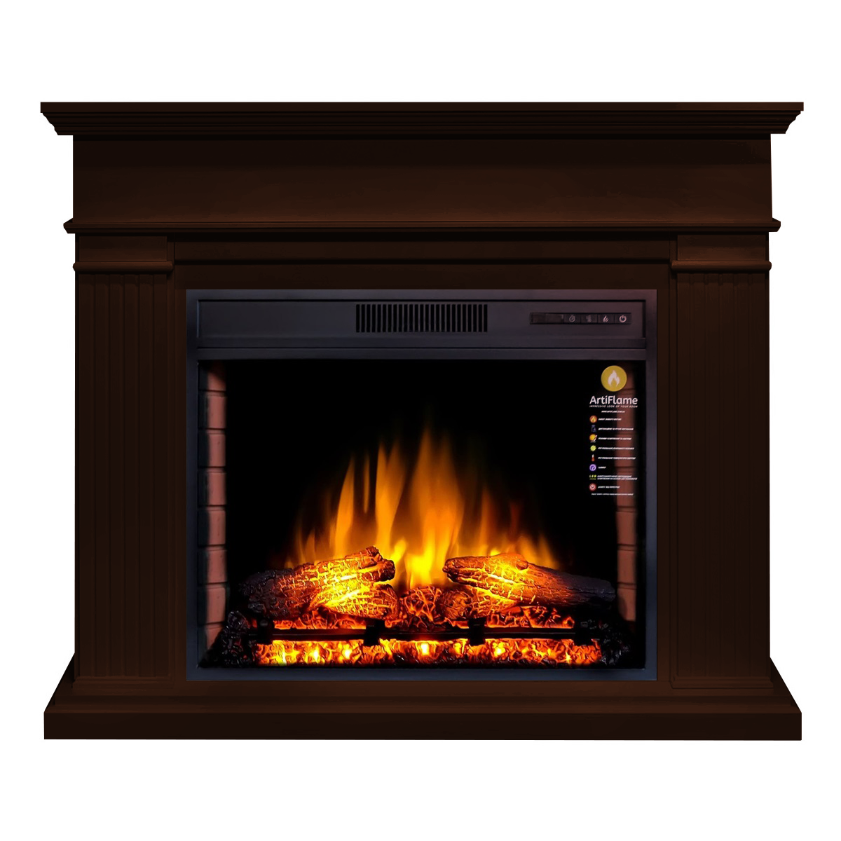 Камінокомплект кутовий ArtiFlame ANDANTE CORNER AF28S КОНЬЯК (зі звуком), фото 1