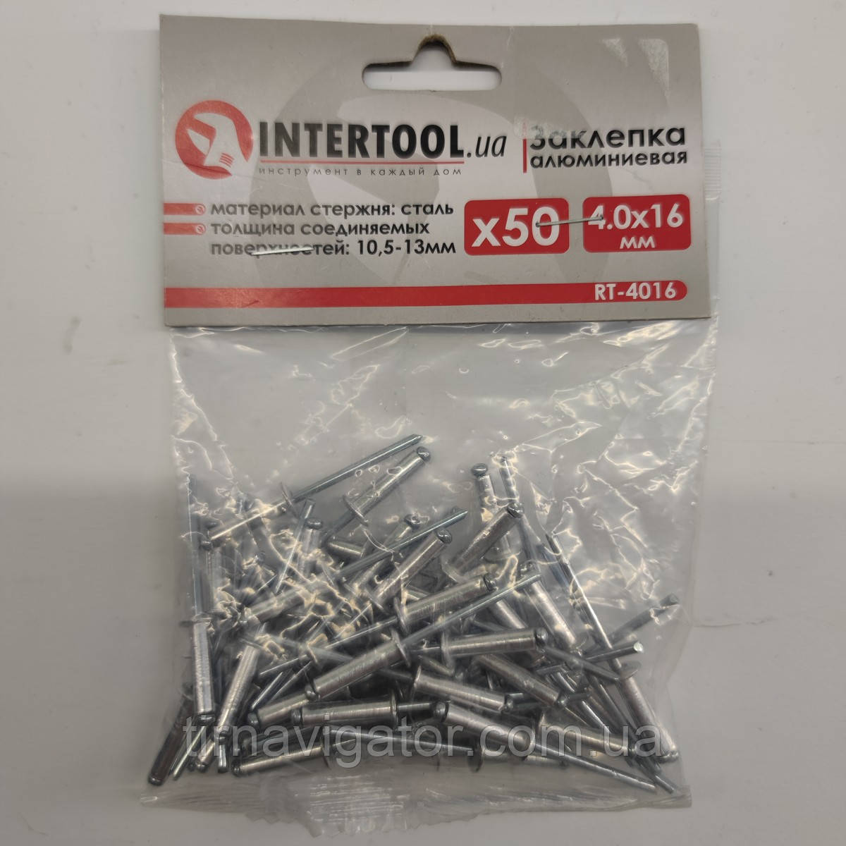 Заклепка алюм. 4.0*16мм (50шт) InterTool RT-4016