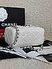 Жіноча сумочка Chanel classic Lambskin Pearl Crush кейс Шанель білого кольору шкіра 1 відділення на ланцюжку, фото 9
