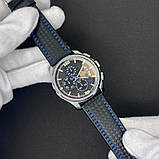 Чоловічий годинник кварцовий на шкіряному ремінці з хронографом Skmei 9106BU Silver-Black-Blue, фото 5