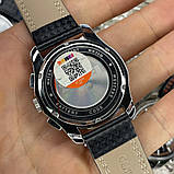 Чоловічий годинник кварцовий на шкіряному ремінці з хронографом Skmei 9106BU Silver-Black-Blue, фото 7