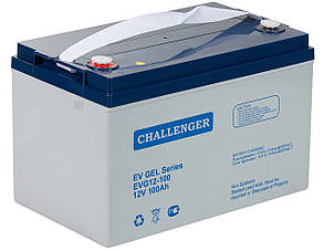 Акумулятор гелевий 12В, 100аг Challenger EVG12-100 - тяговий, для інвертора, будинку, котла, крісла колісного, скутера