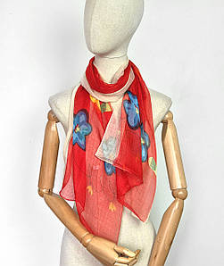 Шарф жіночий тонкий легкий весняний осінній Леона червоний