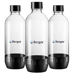 Набір із трьох пляшок 3x1L Чорних Berger / Sodastream