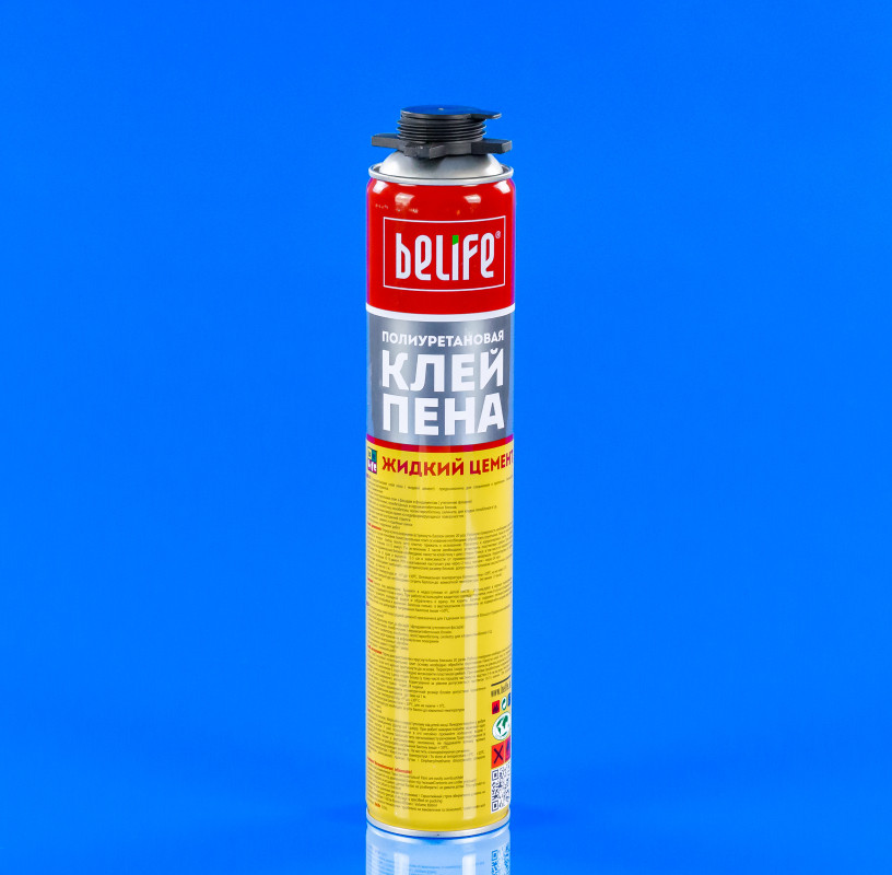Монтажна поліуретанова піна "Ридкий бетон" BeLife 850ml, фото 1