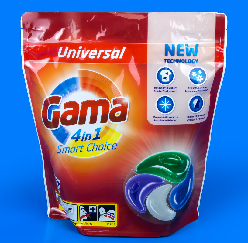 Універсальні капсули для прання Gama 4 в 1, 18 шт., фото 1