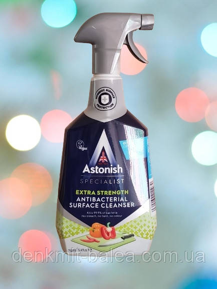 Засіб Астоніш для дезінфекції кухні та ванної Astonish Antibacterial Surface Cleanser 750 мл.