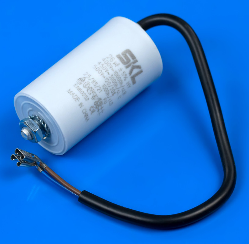 Конденсатор для пральної машини 26 Mf 450V з дротом SKL