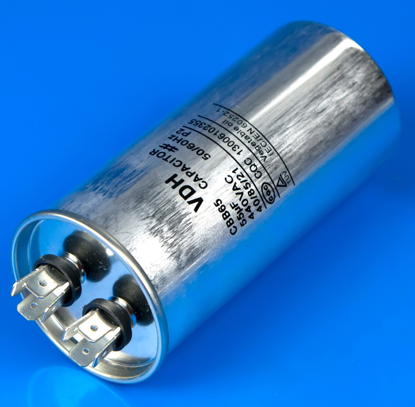 Конденсатор для кондиціонера 55 Mf 440V металевий CBB65, фото 1