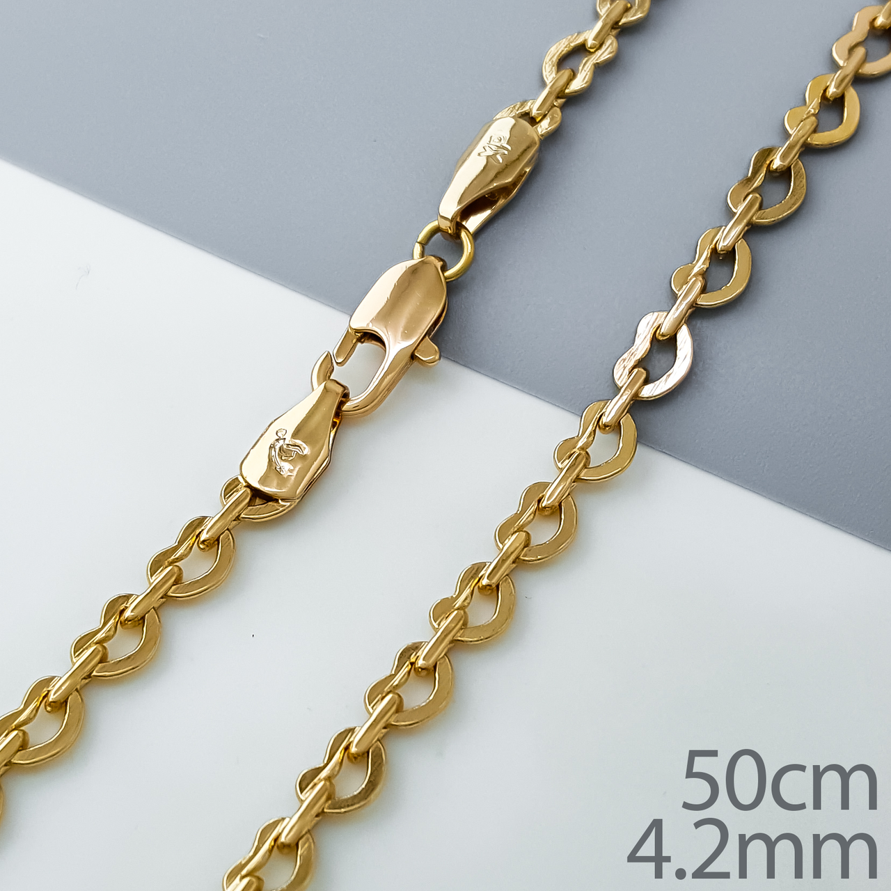 Ланцюжок "Доріжка Сердець" р.50; медичне золото Xuping 18К