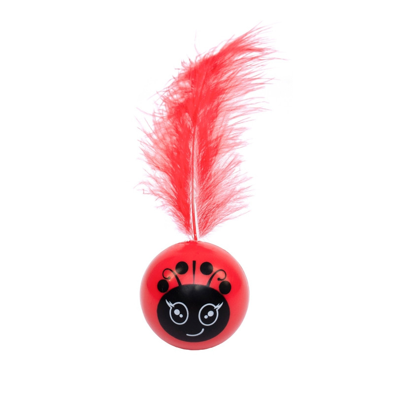 Іграшка кулька з пір'їнкою для кота Pet Nova Crazyball