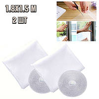 Комплект москітні сітки Diy Moskitiera Magnetyczna 1.8 х 1.5 м. 2 штуки, антимоскітні сітки на липучці